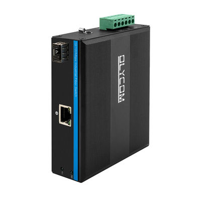 DC48V DIN PoE मीडिया कन्वर्टर 100M SFP फाइबर फास्ट ईथरनेट अनमैनेज्ड IEEE802.3Af/At