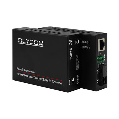 गीगाबिट PoE मीडिया कनवर्टर सिंगमोड SC फाइबर 20km 1310/1550nm DC48V अनमैनेज्ड