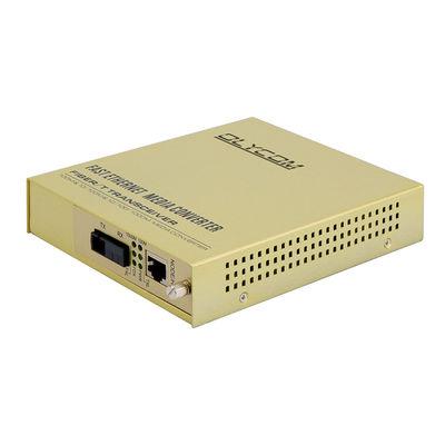 सिंगल कोर फाइबर ईथरनेट मीडिया कन्वर्टर अप्रबंधित WDM 1310/1550nm 220V AC इनपुट