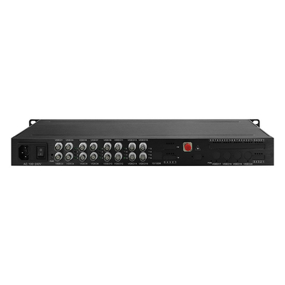 16 Por AHD CVI TVI वीडियो मीडिया कनवर्टर 1080p 4K AC 220V ST पोर्ट 1U रैक